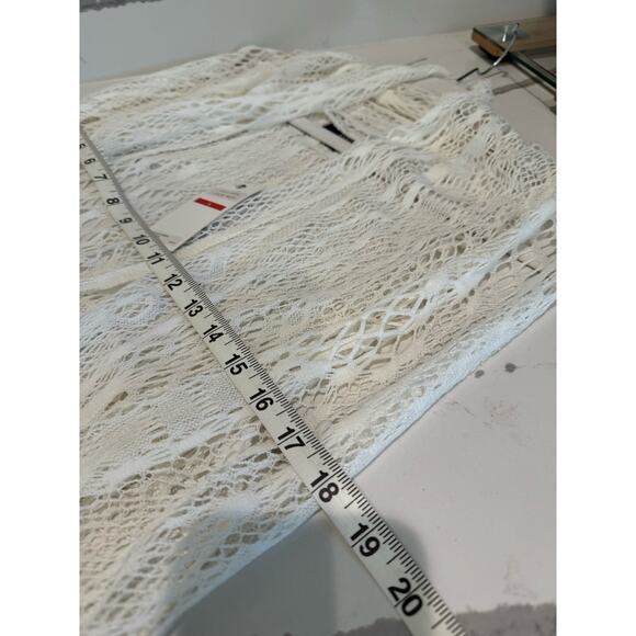 NWT Kaktus Cardigan Swim Cover-Up‎ Lace Crochet White Size Small Beach - Picture 5 of 7